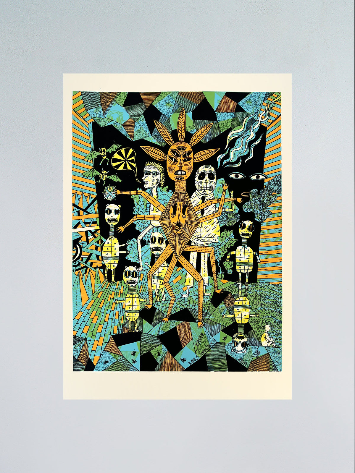 Skullflower, a four colour screen print by Kinga Janiak, published by Le Dernier Cri